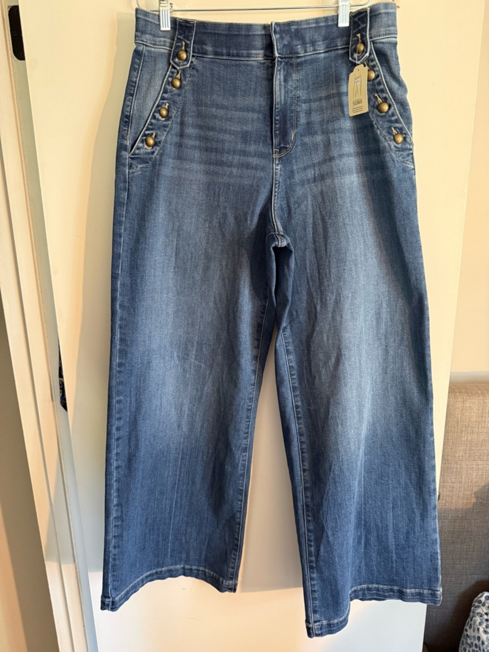 St. John's Bay High-Rise Wide-Leg Jeans NWT Size 14 Stretch Tummy Control Fabric - Picture 4 of 12
